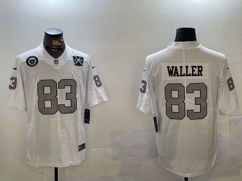 Men Oakland Raiders #83 Waller White Second generation 2024 Nike Limited NFL Jersey style 4